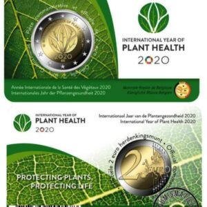 BELGICA 2020 2 EUROS CONMEMORATIVA UNC - 2020 AÑO INTERNACIONAL DE LA SANIDAD VEGETAL (EN COINCARD) - S/C.