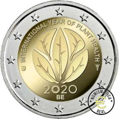 BELGICA 2020 2 EUROS CONMEMORATIVA UNC - 2020 AÑO INTERNACIONAL DE LA SANIDAD VEGETAL (EN COINCARD) - S/C. - Imagen 2