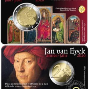BELGICA 2020 2 EUROS CONMEMORATIVA UNC - JAN VAN EYCK (EN COINCARD) - S/C.