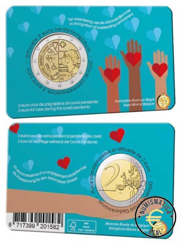 BELGICA 2022 2 EUROS CONMEMORATIVA UNC - SECTOR SANITARIO (EN COINCARD) - S/C.