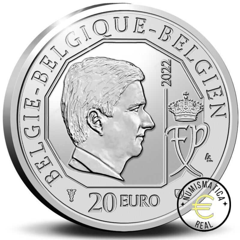 BELGICA 2022 20 EUROS - MONEDA DE PLATA "150 ANV. DE LA RED STAR LINE" MONEDA EN COLOR PROOF. - Imagen 3