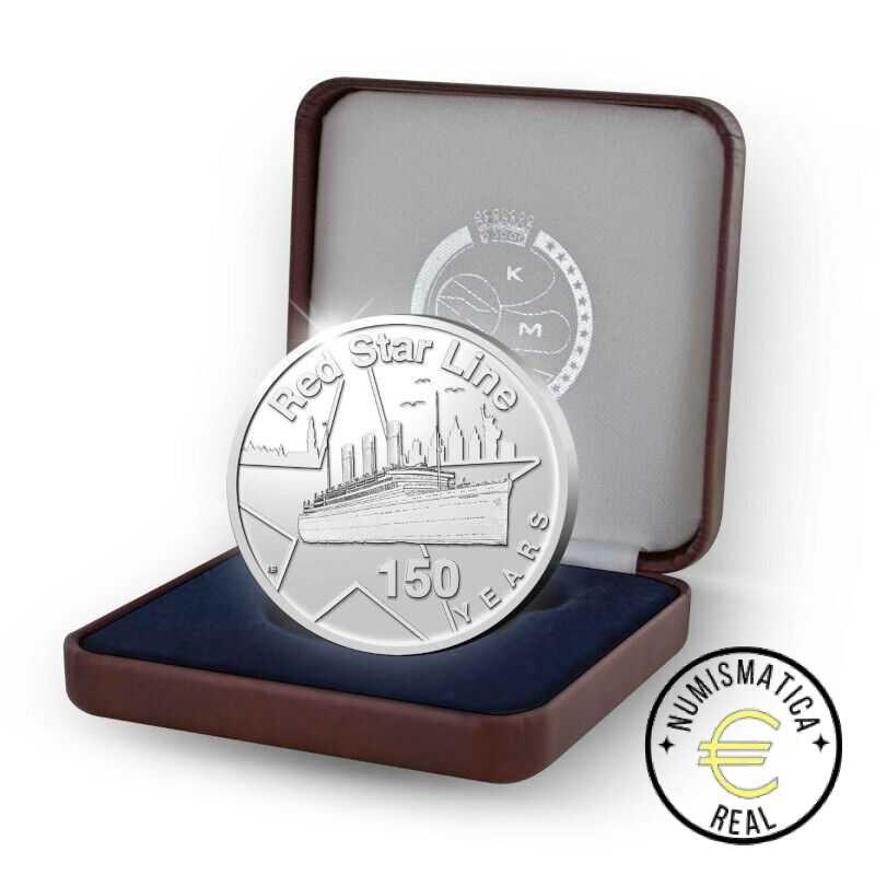 BELGICA 2022 20 EUROS - MONEDA DE PLATA "150 ANV. DE LA RED STAR LINE" MONEDA EN COLOR PROOF.