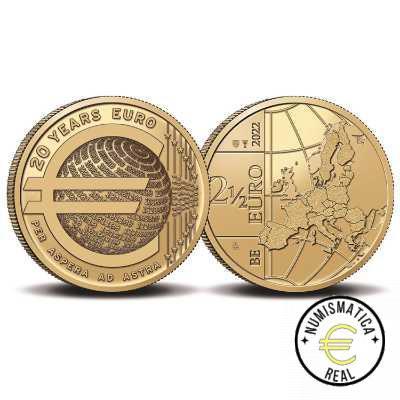 BELGICA 2022 2,5 EUROS COINCARD CONMEMORATIVA - 20 AÑOS DE EURO COMO MONEDA UNICA - BU. - Imagen 4