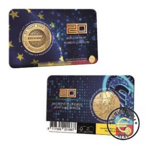 BELGICA 2022 2,5 EUROS COINCARD CONMEMORATIVA - 20 AÑOS DE EURO COMO MONEDA UNICA - BU.