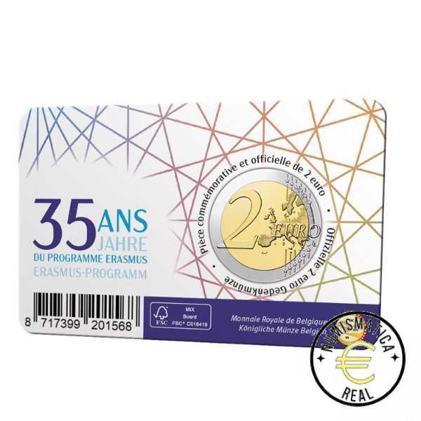 BELGICA 2022 2 EUROS CONMEMORATIVA UNC - PROGRAMA ERASMUS (EN COINCARD) - S/C. - Imagen 3