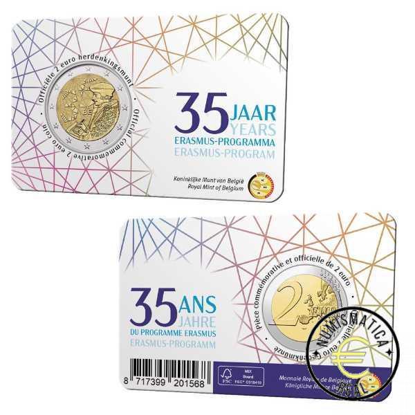 BELGICA 2022 2 EUROS CONMEMORATIVA UNC - PROGRAMA ERASMUS (EN COINCARD) - S/C.