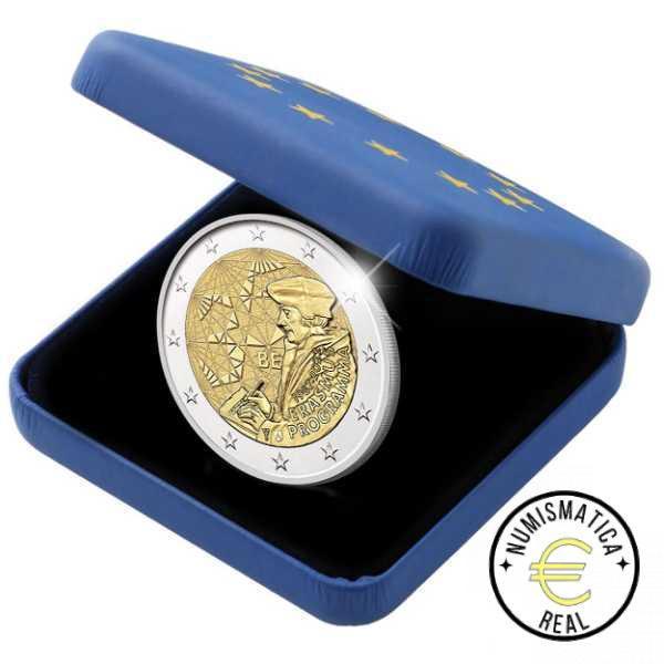 BELGICA 2022 2 EUROS CONMEMORATIVA PROOF - PROGRAMA ERASMUS - EN ESTUCHE OFICIAL PP.