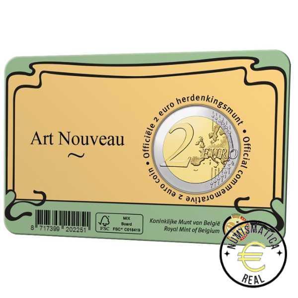 BELGICA 2023 2 EUROS CONMEMORATIVA BU - ART. NOUVEAU EN BRUSELAS - EN COINCARD - BNC. - Imagen 7