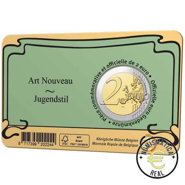 BELGICA 2023 2 EUROS CONMEMORATIVA BU - ART. NOUVEAU EN BRUSELAS - EN COINCARD - BNC. - Imagen 5