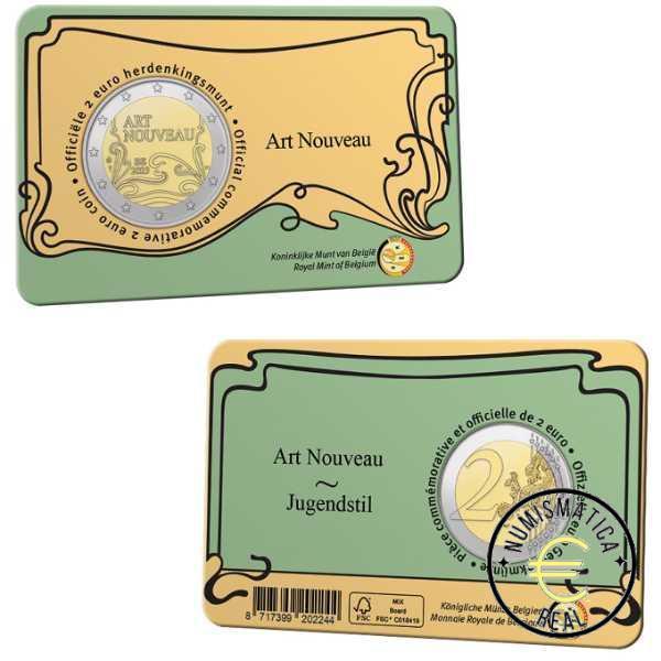 BELGICA 2023 2 EUROS CONMEMORATIVA BU - ART. NOUVEAU EN BRUSELAS - EN COINCARD - BNC. - Imagen 3
