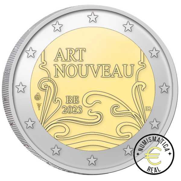 BELGICA 2023 2 EUROS CONMEMORATIVA BU - ART. NOUVEAU EN BRUSELAS - EN COINCARD - BNC. - Imagen 2