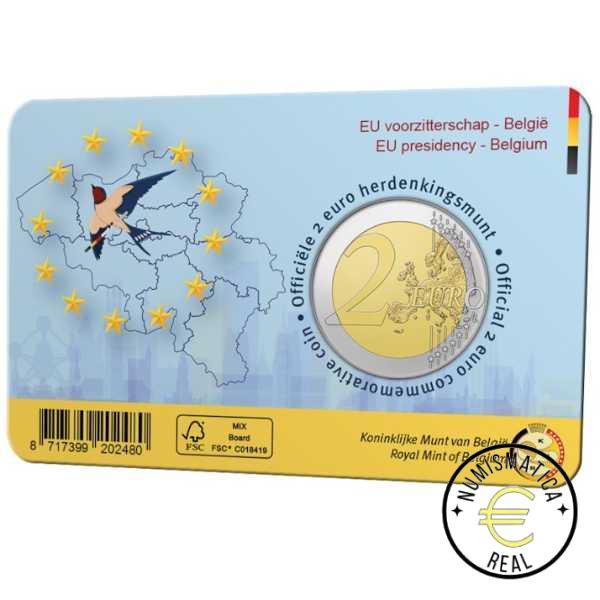 BELGICA 2024 2 EUROS CONMEMORATIVA BU - PRESIDENCIA BELGA DEL CONSEJO DE LA UE - EN COINCARD - BNC. - Imagen 6