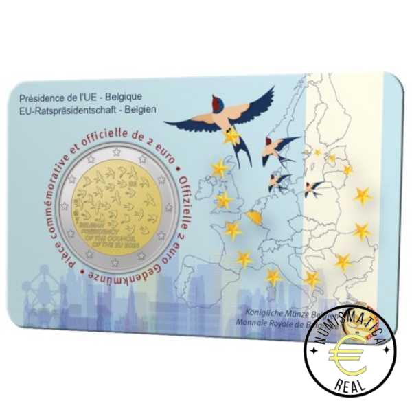 BELGICA 2024 2 EUROS CONMEMORATIVA BU - PRESIDENCIA BELGA DEL CONSEJO DE LA UE - EN COINCARD - BNC. - Imagen 5