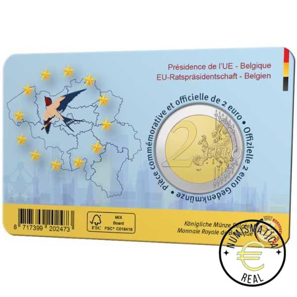 BELGICA 2024 2 EUROS CONMEMORATIVA BU - PRESIDENCIA BELGA DEL CONSEJO DE LA UE - EN COINCARD - BNC. - Imagen 4