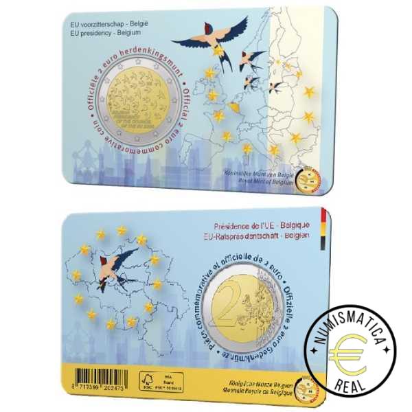 BELGICA 2024 2 EUROS CONMEMORATIVA BU - PRESIDENCIA BELGA DEL CONSEJO DE LA UE - EN COINCARD - BNC. - Imagen 7