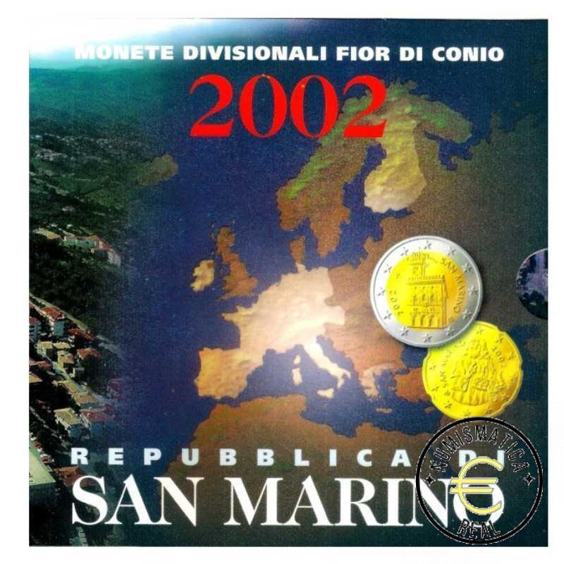 SAN MARINO 2002 CARTERA 8 VALORES KMS CALIDAD BU - DE 1 CENT A 2 EUROS - EN CARTERA OFICIAL - EUROSET.