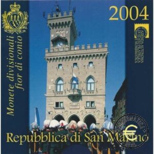SAN MARINO 2004 CARTERA 9 VALORES KMS CALIDAD BU - DE 1 CENT A 2 EUROS + 5 EUROS DE PLATA "BARTOLOME BORGHESI" - EN CARTERA OFICIAL - EUROSET.