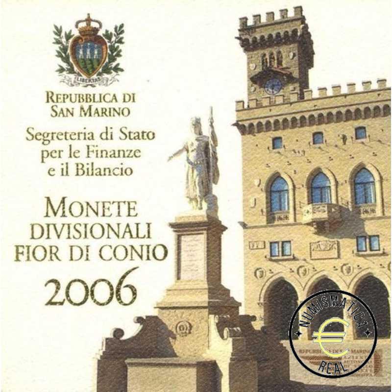 SAN MARINO 2006 CARTERA 9 VALORES KMS CALIDAD BU - DE 1 CENT A 2 EUROS + 5 EUROS DE PLATA "REPUBLICA DE SAN MARINO" - EN CARTERA OFICIAL - EUROSET.