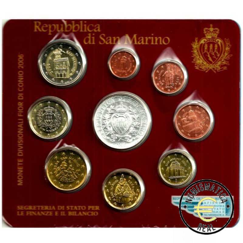 SAN MARINO 2006 CARTERA 9 VALORES KMS CALIDAD BU - DE 1 CENT A 2 EUROS + 5 EUROS DE PLATA "REPUBLICA DE SAN MARINO" - EN CARTERA OFICIAL - EUROSET. - Imagen 3