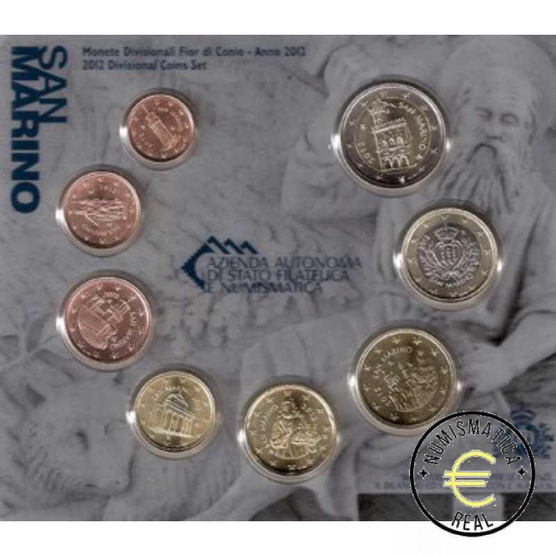 SAN MARINO 2012 CARTERA 8 VALORES KMS CALIDAD BU - DE 1 CENT A 2 EUROS - EN CARTERA OFICIAL - EUROSET. - Imagen 2