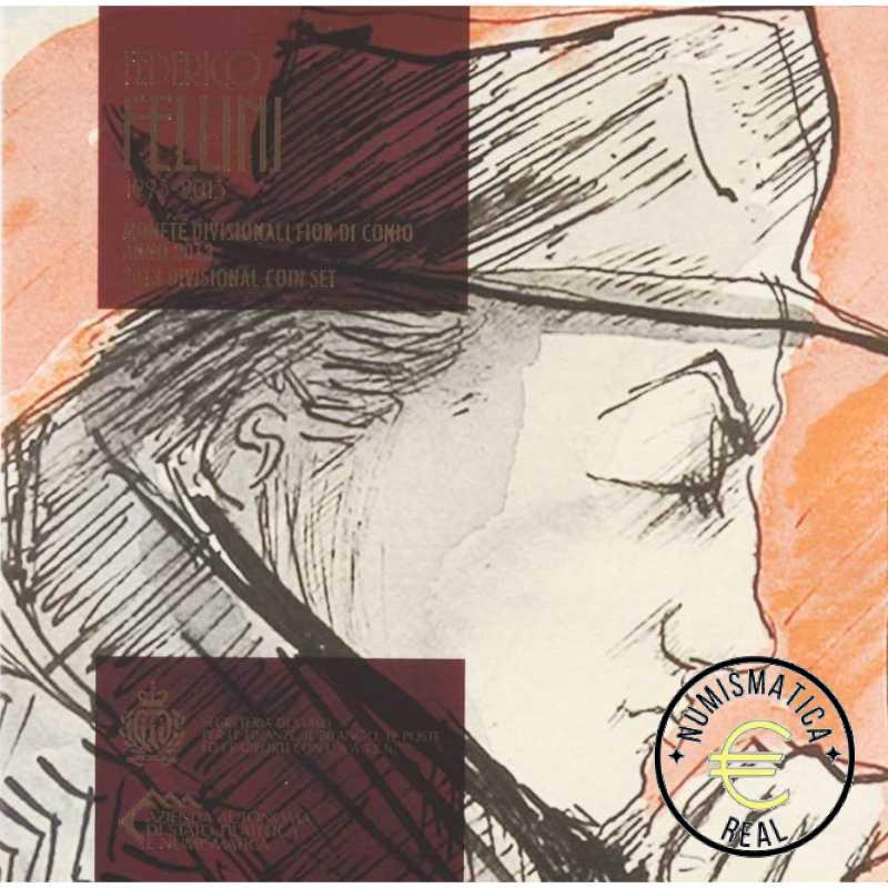 SAN MARINO 2013 CARTERA 9 VALORES KMS CALIDAD BU - DE 1 CENT A 2 EUROS + 5 EUROS DE PLATA "FEDERICO FELLINI" - EN CARTERA OFICIAL - EUROSET.