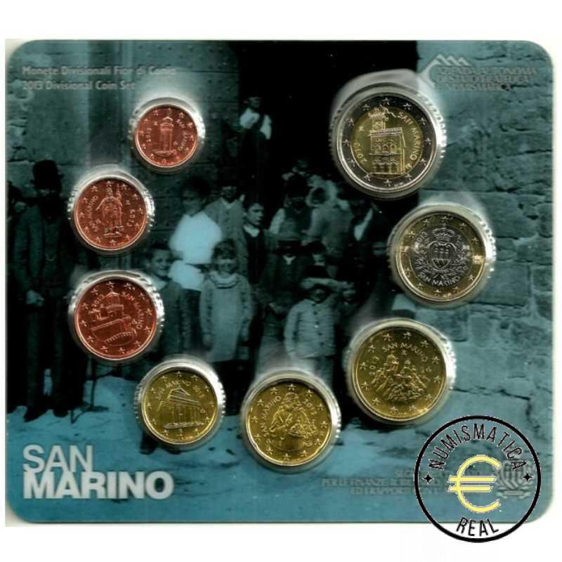 SAN MARINO 2013 CARTERA 8 VALORES KMS CALIDAD BU - DE 1 CENT A 2 EUROS - EN CARTERA OFICIAL - EUROSET. - Imagen 2