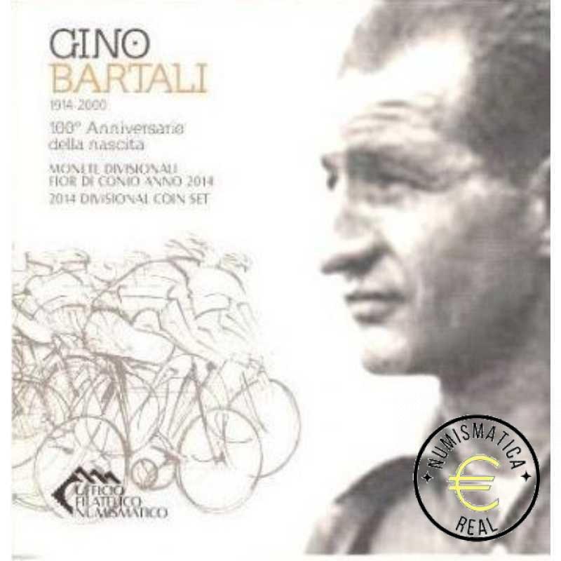 SAN MARINO 2014 CARTERA 9 VALORES KMS CALIDAD BU - DE 1 CENT A 2 EUROS + 5 EUROS DE PLATA "GINO BARTALI" - EN CARTERA OFICIAL - EUROSET.