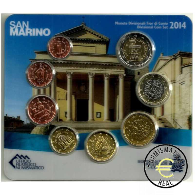 SAN MARINO 2014 CARTERA 8 VALORES KMS CALIDAD BU - DE 1 CENT A 2 EUROS - EN CARTERA OFICIAL - EUROSET. - Imagen 2
