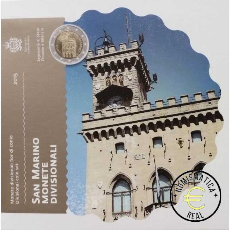 SAN MARINO 2015 CARTERA 8 VALORES KMS CALIDAD BU - DE 1 CENT A 2 EUROS - EN CARTERA OFICIAL - EUROSET.