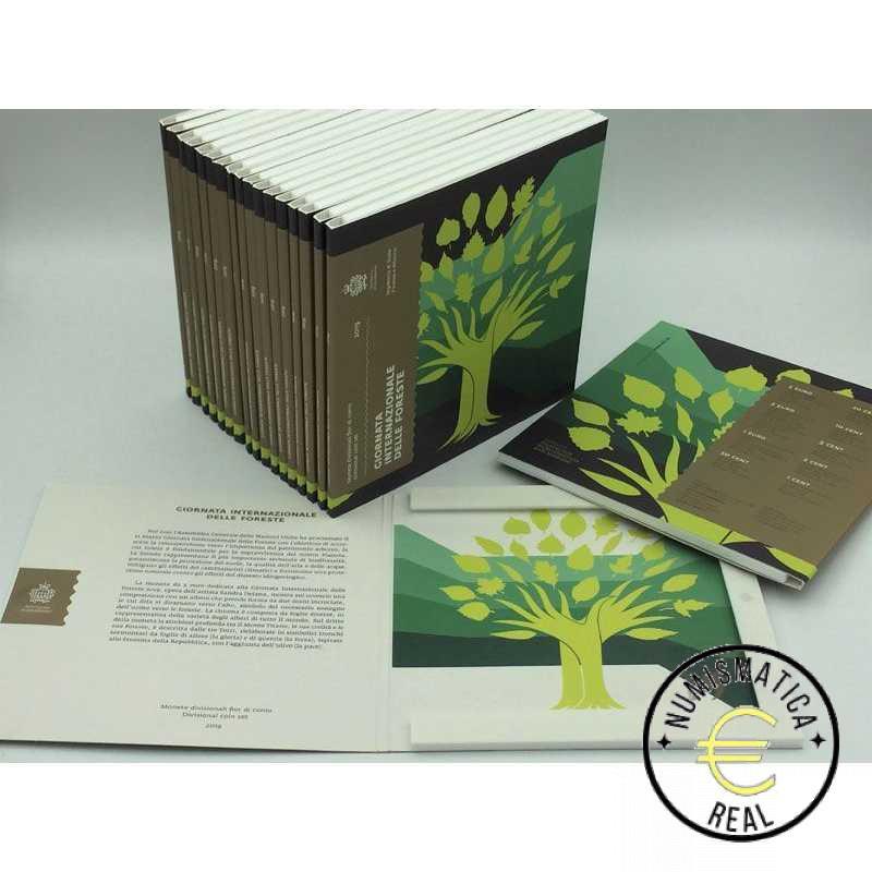 SAN MARINO 2019 CARTERA 9 VALORES KMS CALIDAD BU - DE 1 CENT A 2 EUROS + 5 EUROS DE PLATA "BOSQUE FORESTALES " - EN CARTERA OFICIAL - EUROSET.