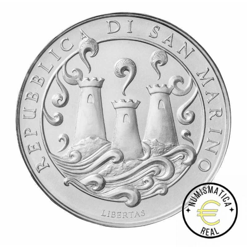 SAN MARINO 2020 CARTERA 9 VALORES KMS CALIDAD BU - DE 1 CENT A 2 EUROS + 5 EUROS DE PLATA "OCEANO " - EN CARTERA OFICIAL - EUROSET. - Imagen 3