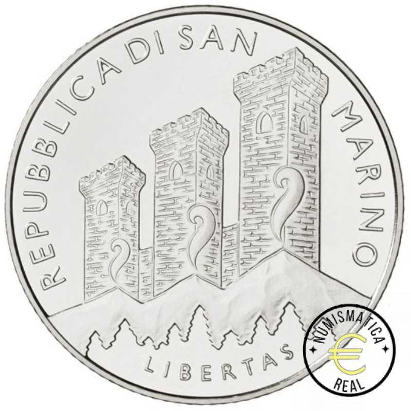 SAN MARINO 2022 CARTERA 9 VALORES KMS CALIDAD BU - DE 1 CENT A 2 EUROS + 5 EUROS DE PLATA "MONTAÑA " - EN CARTERA OFICIAL - EUROSET. - Imagen 3