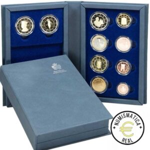 SAN MARINO 2022 CARTERA 10 VALORES KMS CALIDAD PROOF - DE 1 CENT A 2 EUROS 8 VALORES + 2 CONM. 2 EUROS  ANTONIO CANOVAS + PIERO DELLA FRANCESCA- ESTUCHE OFICIAL - EUROSET.