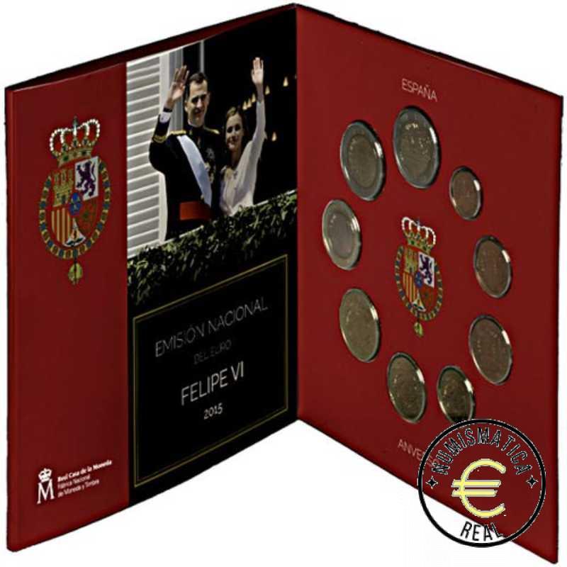 ESPAÑA 2015 9 VALORES - SERIE DE 1CENT A 2 EUROS 8 VALORES + 2 EUROS COM. "CUEVA DE ALTAMIRA "- CARTERA BU - EUROSET. - Imagen 2