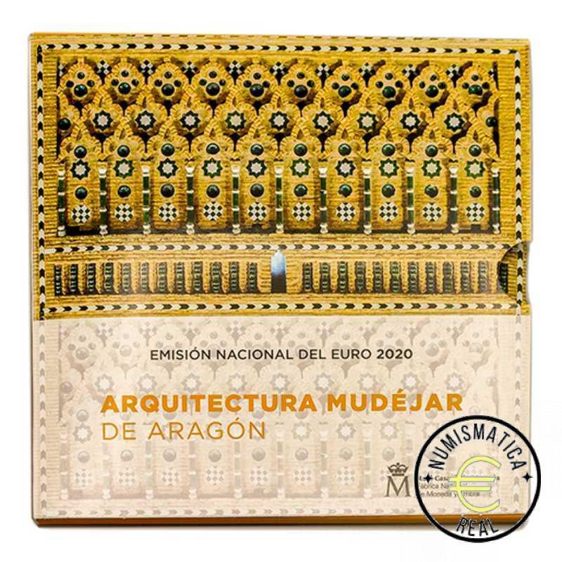 ESPAÑA 2020 9 VALORES - SERIE DE 1CENT A 2 EUROS 8 VALORES + 2 EUROS COM. "ARQUITECTURA MUDEJAR DE ARAGON "- CARTERA BU - EUROSET. - Imagen 2
