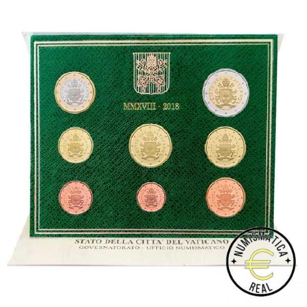 VATICANO 2018 CARTERA 8 VALORES KMS CALIDAD BU - ESCUDO DE FRANCISCO I - EN CARTERA OFICIAL - EUROSET. - Imagen 2