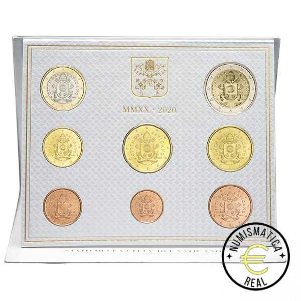 VATICANO 2020 CARTERA 8 VALORES KMS CALIDAD BU - ESCUDO DE FRANCISCO I - EN CARTERA OFICIAL - EUROSET. - Imagen 2