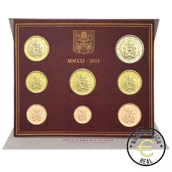 VATICANO 2021 CARTERA 8 VALORES KMS CALIDAD BU - ESCUDO DE FRANCISCO I - EN CARTERA OFICIAL - EUROSET.