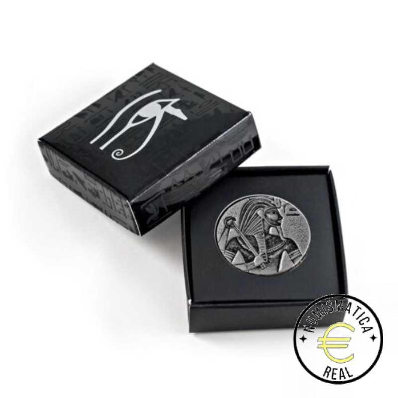 CHAD 2016 3000 FRANCOS - 5 Oz DE PLATA "ERS KING TUT" TSCHAD EGIPTO, ACABADO ANTIGUO. - Imagen 4