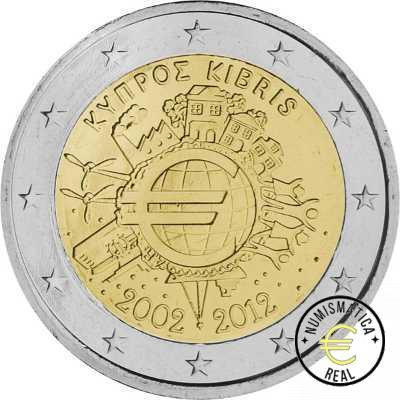 CHIPRE 2012 2 EUROS CONMEMORATIVA UNC - 10 ANIV. DE LA UNION EUROPEA - TYE - S/C.
