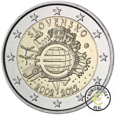 ESLOVAQUIA 2012 2 EUROS CONMEMORATIVA UNC - 10 ANIV. DE LA UNION EUROPEA - TYE - S/C.