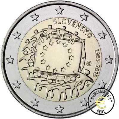 ESLOVAQUIA 2015 2 EUROS CONMEMORATIVA UNC - 30 ANIV. DE LA BANDERA EUROPEA - S/C.