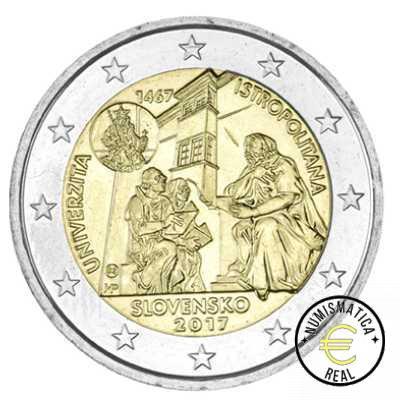 ESLOVAQUIA 2017 2 EUROS CONMEMORATIVA UNC - 550 ANIVERSARIO DE LA UNIVERSIDAD ISTROPOLITANA - S/C.