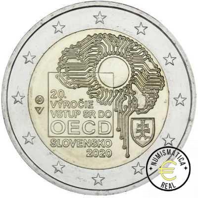ESLOVAQUIA 2020 2 EUROS CONMEMORATIVA UNC -20 ANV. ADHESION DE ESLOVAQUIA A LA OCDE - S/C.