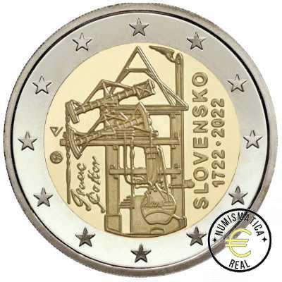 ESLOVAQUIA 2022 2 EUROS CONMEMORATIVA UNC "300º ANV. MAQUINA DE VAPOR" S/C.