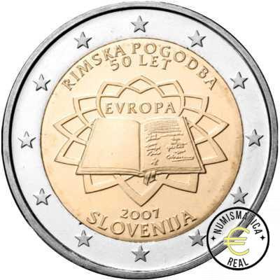 ESLOVENIA 2007 2 EUROS CONMEMORATIVA UNC -TRATADO DE ROMA - S/C.