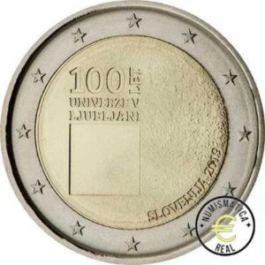 ESLOVENIA 2019 2 EUROS CONMEMORATIVA UNC -UNIVERSIDAD DE LJUBLJANA - S/C.