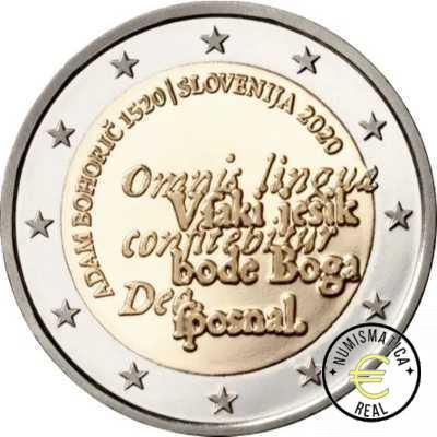 ESLOVENIA 2020 2 EUROS CONMEMORATIVA UNC - 500 ANIV. DEL NACIMIENTO DE ADAM BOHORIC - S/C.