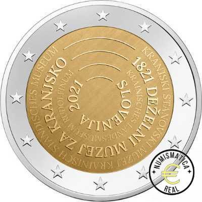 ESLOVENIA 2021 2 EUROS CONMEMORATIVA UNC - BICENTENARIO PRIMER MUSEO DE ESLOVENIA - S/C.
