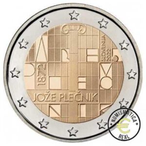 ESLOVENIA 2022 2 EUROS CONMEMORATIVA UNC "JOZE PLECNIK" S/C.